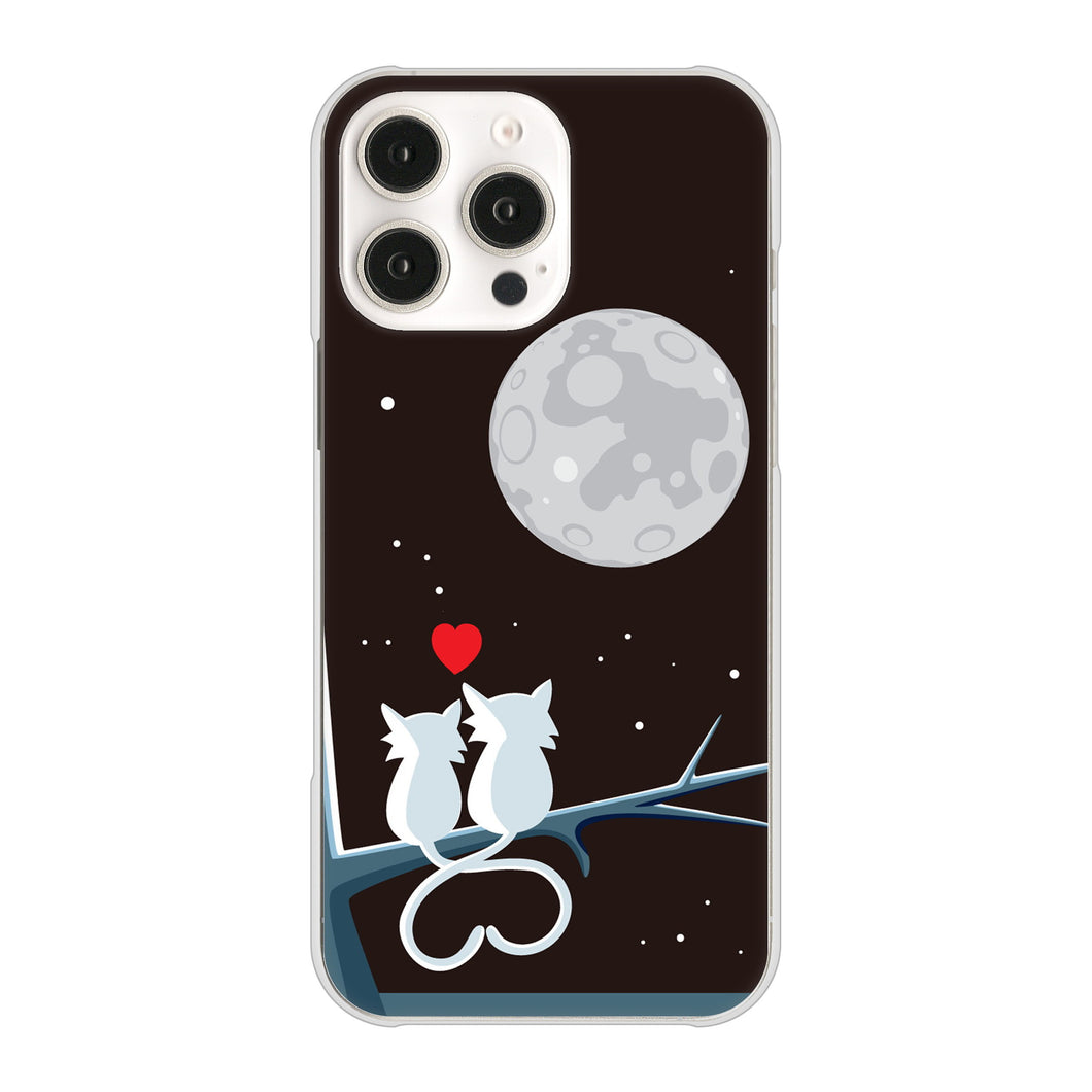 iPhone16 Pro Max 高画質仕上げ 背面印刷 ハードケース夜とネコ