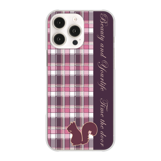 iPhone16 Pro Max 高画質仕上げ 背面印刷 ハードケースピンクチェック