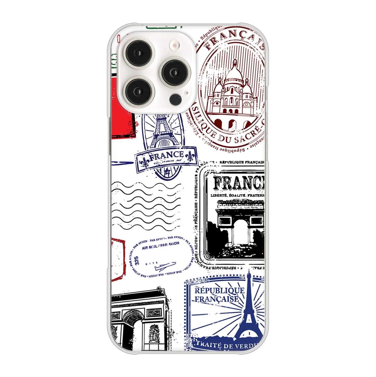 iPhone16 Pro Max 高画質仕上げ 背面印刷 ハードケースLOVE フランス