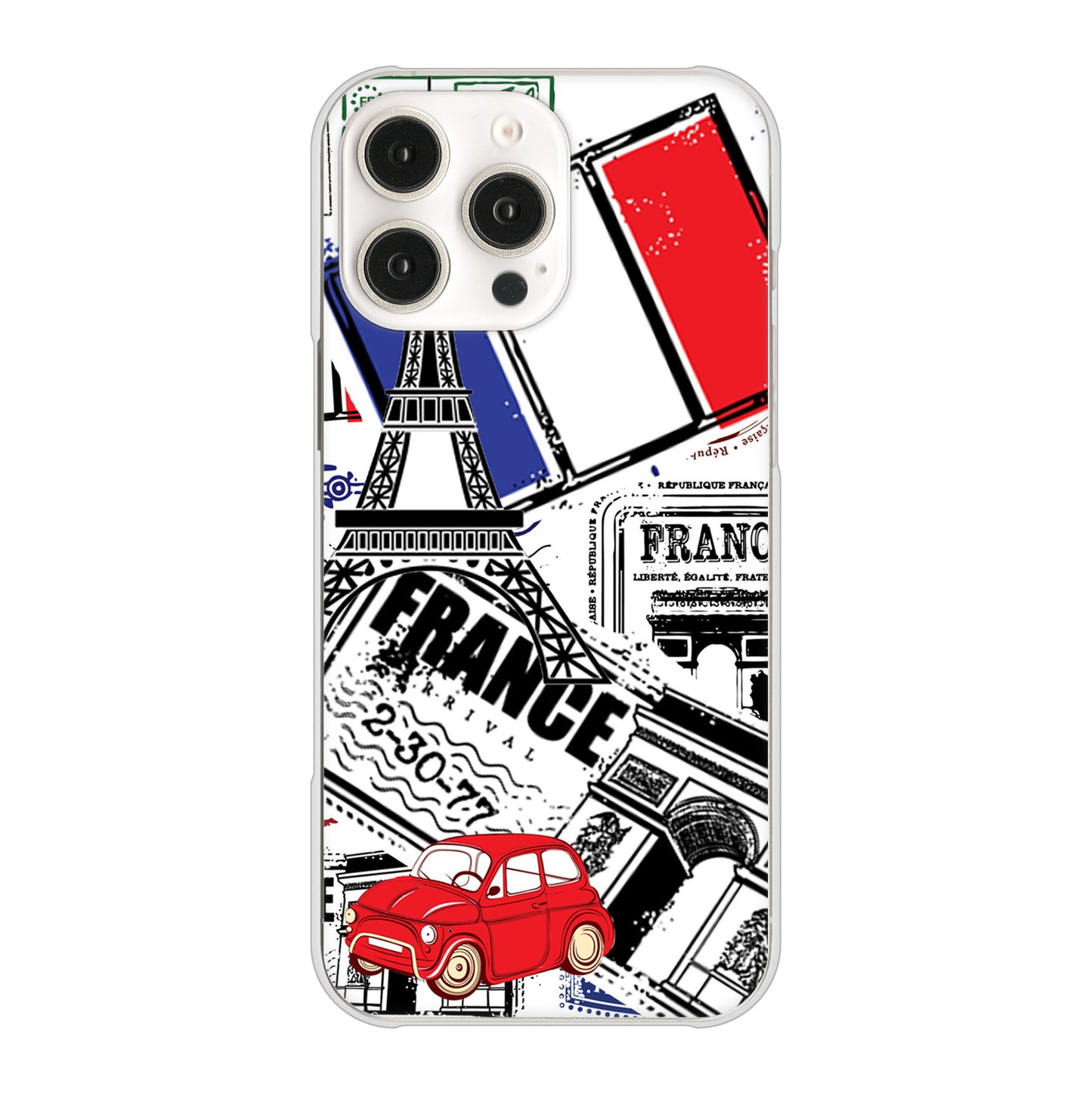 iPhone16 Pro Max 高画質仕上げ 背面印刷 ハードケースLOVE フランス