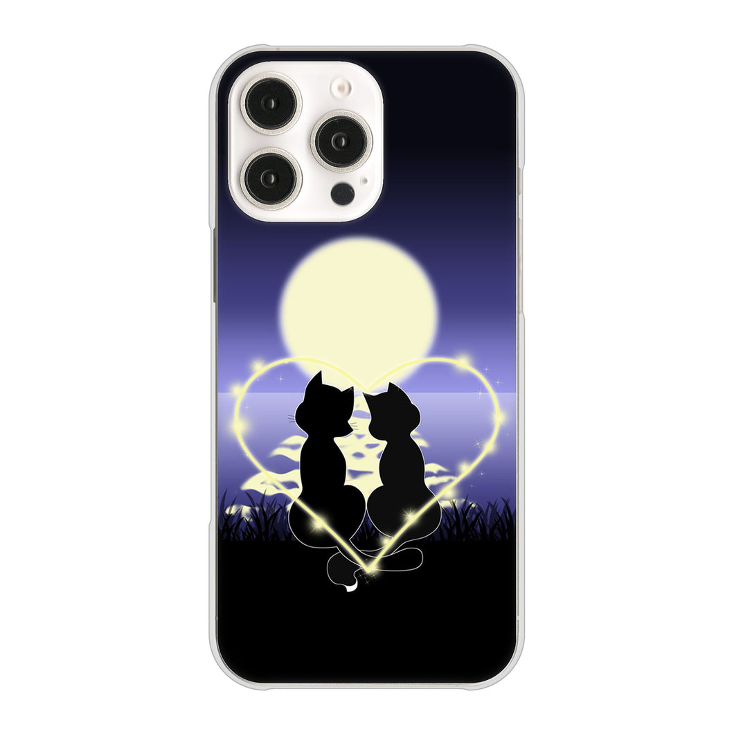 iPhone16 Pro Max 高画質仕上げ 背面印刷 ハードケース夜とネコ