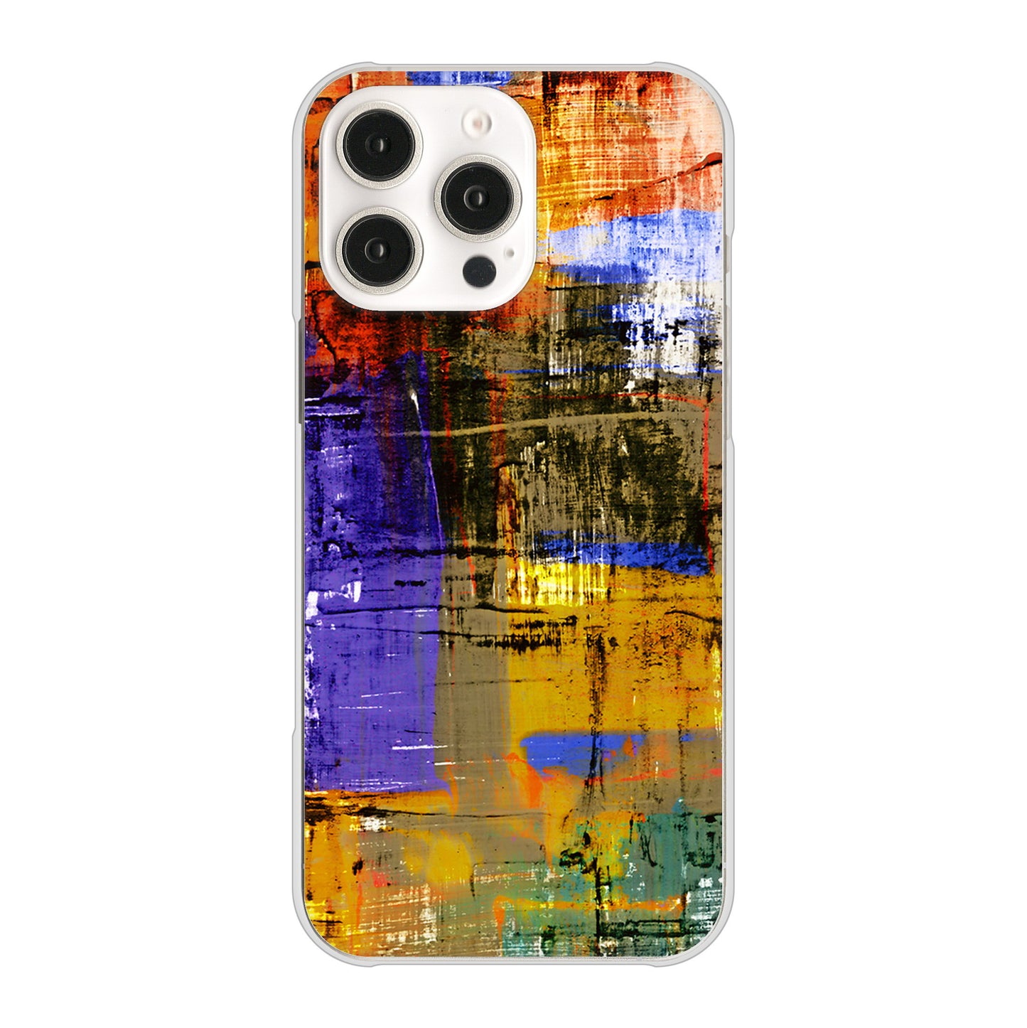 iPhone16 Pro Max 高画質仕上げ 背面印刷 ハードケース 【609 クラッシュアートBL】