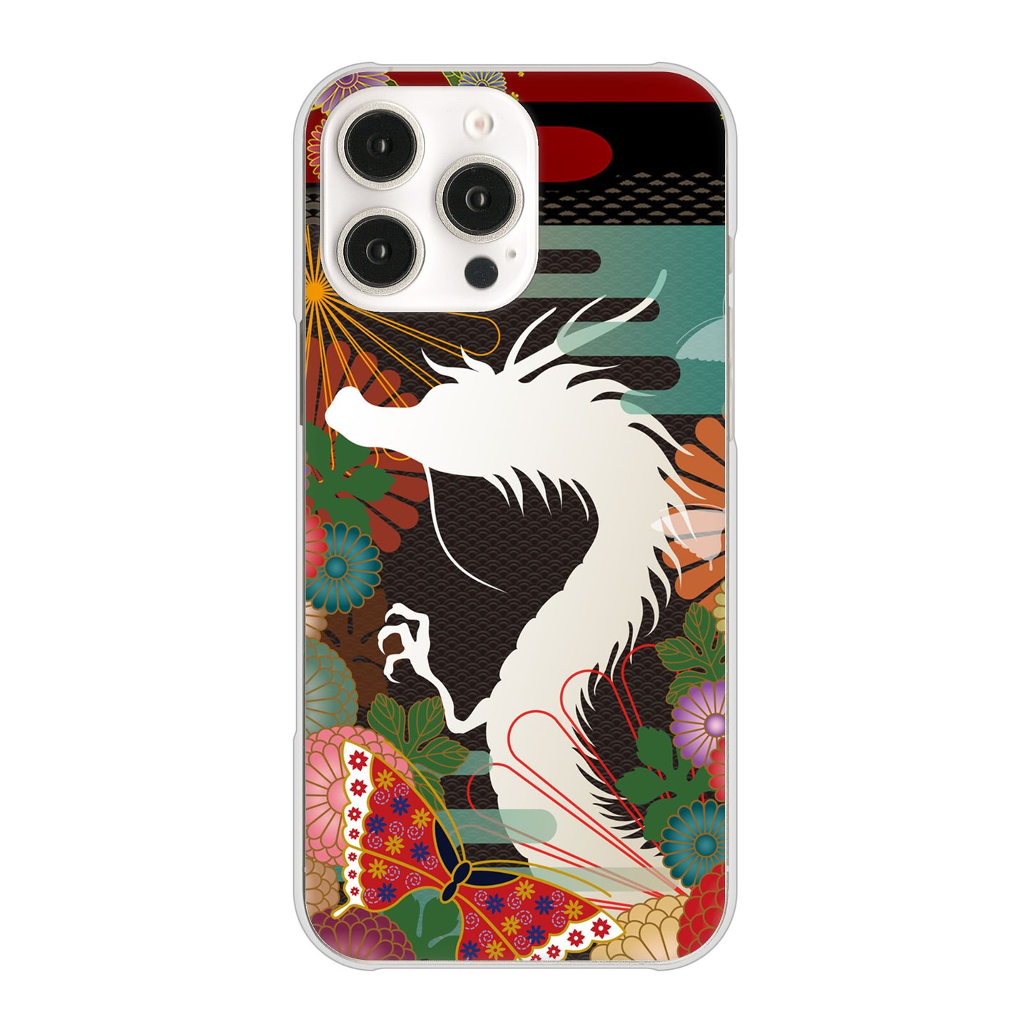 iPhone16 Pro Max 高画質仕上げ 背面印刷 ハードケース 【635 白龍】