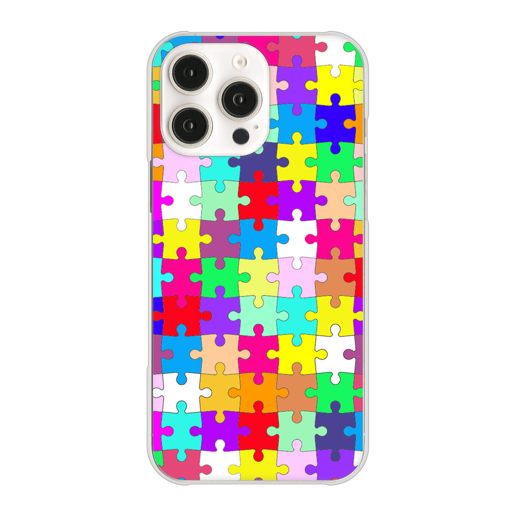 iPhone16 Pro Max 高画質仕上げ 背面印刷 ハードケース 【727 カラフルパズル】