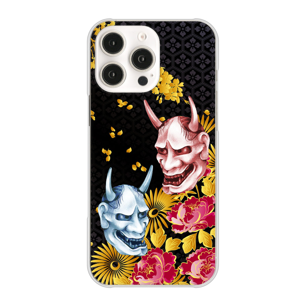 iPhone16 Pro Max 高画質仕上げ 背面印刷 ハードケース 【1024 般若と牡丹2】