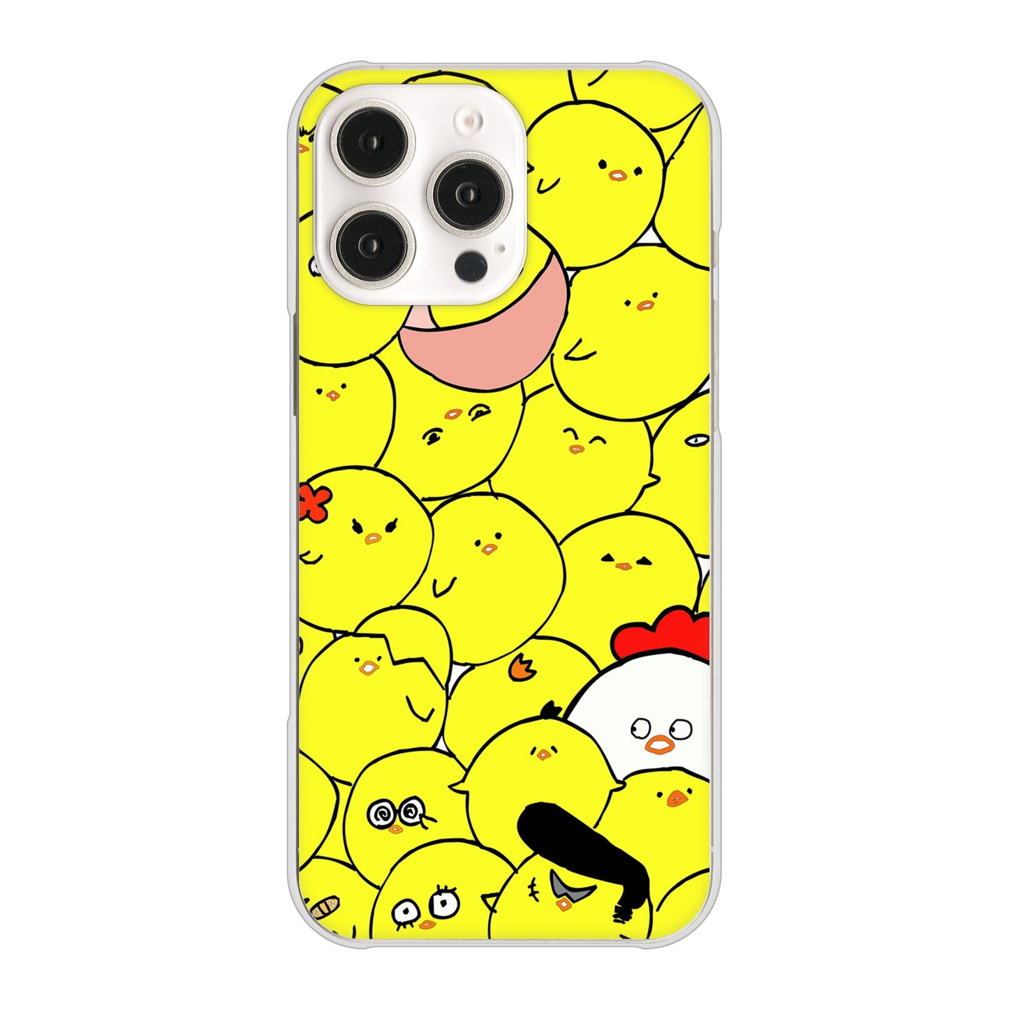 iPhone16 Pro Max 高画質仕上げ 背面印刷 ハードケース 【1031 ピヨピヨ】