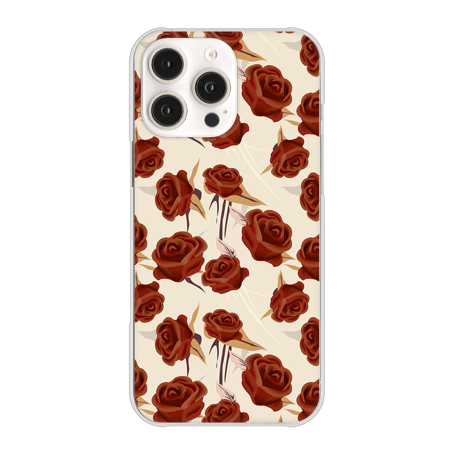 iPhone16 Pro Max 高画質仕上げ 背面印刷 ハードケース 【1157 クラシックローズ】