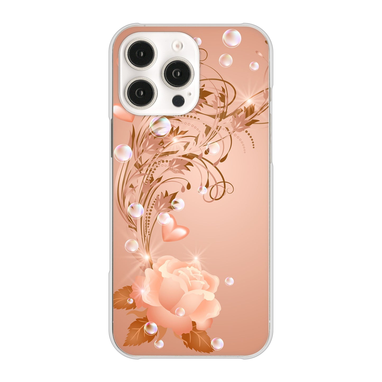 iPhone16 Pro Max 高画質仕上げ 背面印刷 ハードケースロマンチックなバラ