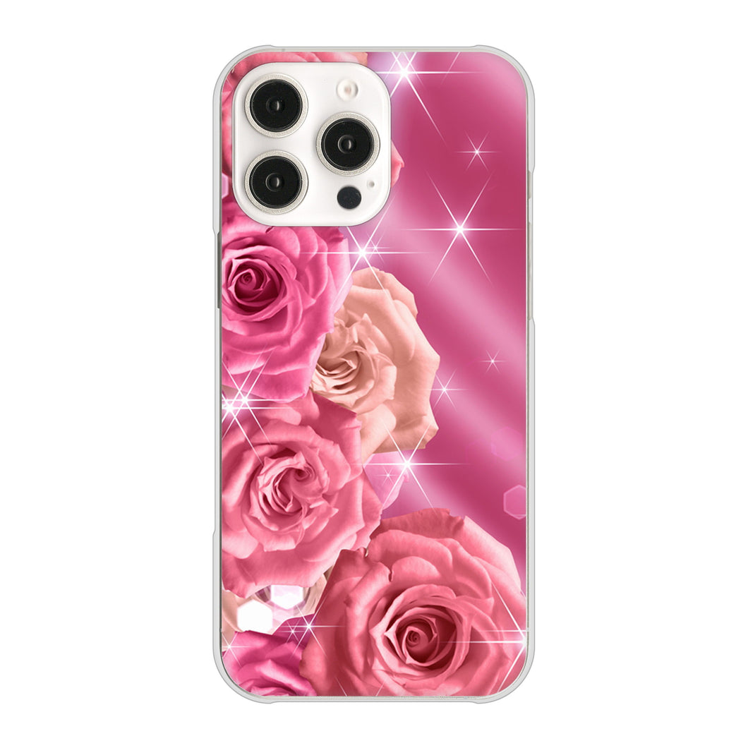 iPhone16 Pro Max 高画質仕上げ 背面印刷 ハードケース 【1182 ピンクの薔薇に誘われて】
