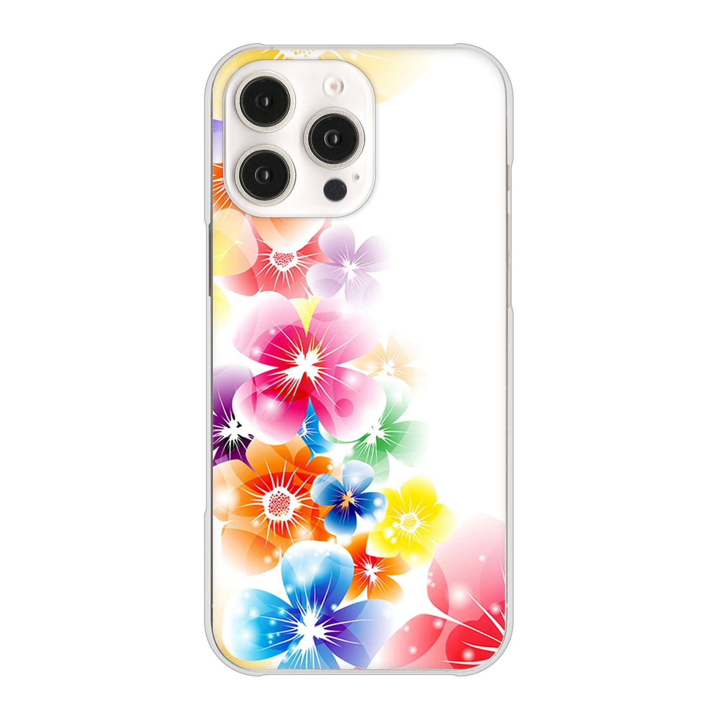 iPhone16 Pro Max 高画質仕上げ 背面印刷 ハードケース 【1209 光と花】