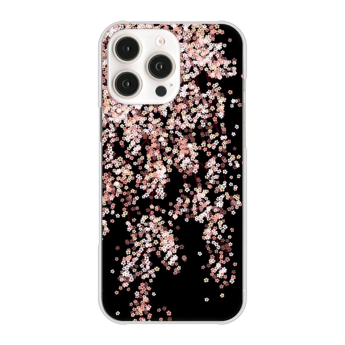 iPhone16 Pro Max 高画質仕上げ 背面印刷 ハードケース 【1244 しだれ桜】