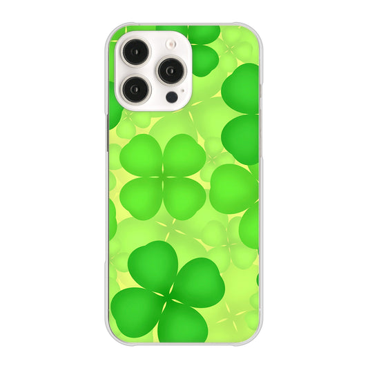 iPhone16 Pro Max 高画質仕上げ 背面印刷 ハードケース 【1297 四つ葉のクローバー】