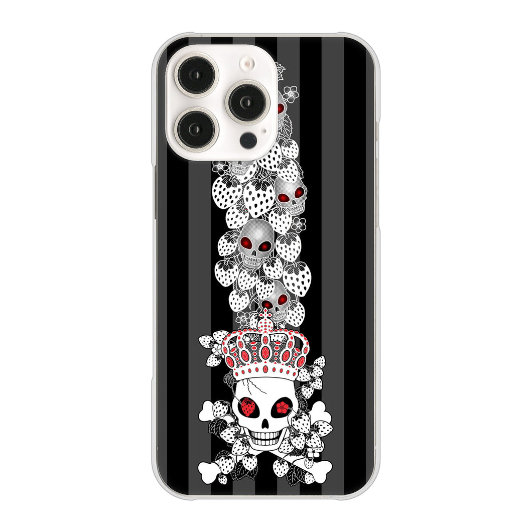 iPhone16 Pro Max 高画質仕上げ 背面印刷 ハードケースむかいあぐる 苺骸骨王冠蔦