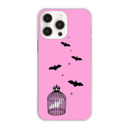 iPhone16 Pro Max 高画質仕上げ 背面印刷 ハードケースむかいあぐる こうもりの王冠鳥かご