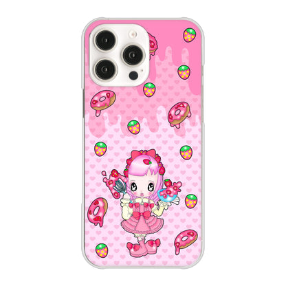 iPhone16 Pro Max 高画質仕上げ 背面印刷 ハードケースむかいあぐる ストロベリードーナツ
