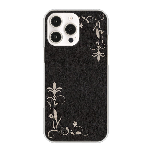 iPhone16 Pro Max 高画質仕上げ 背面印刷 ハードケース 【EK825 レザー風グラスフレーム】