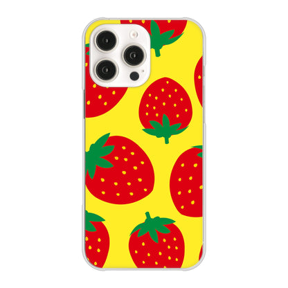iPhone16 Pro Max 高画質仕上げ 背面印刷 ハードケース大きいイチゴ模様