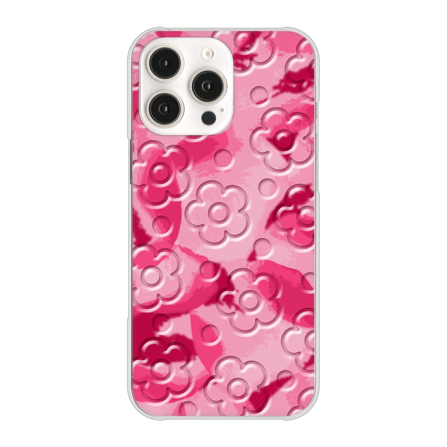 iPhone16 Pro Max 高画質仕上げ 背面印刷 ハードケースフラワーヴェルニ