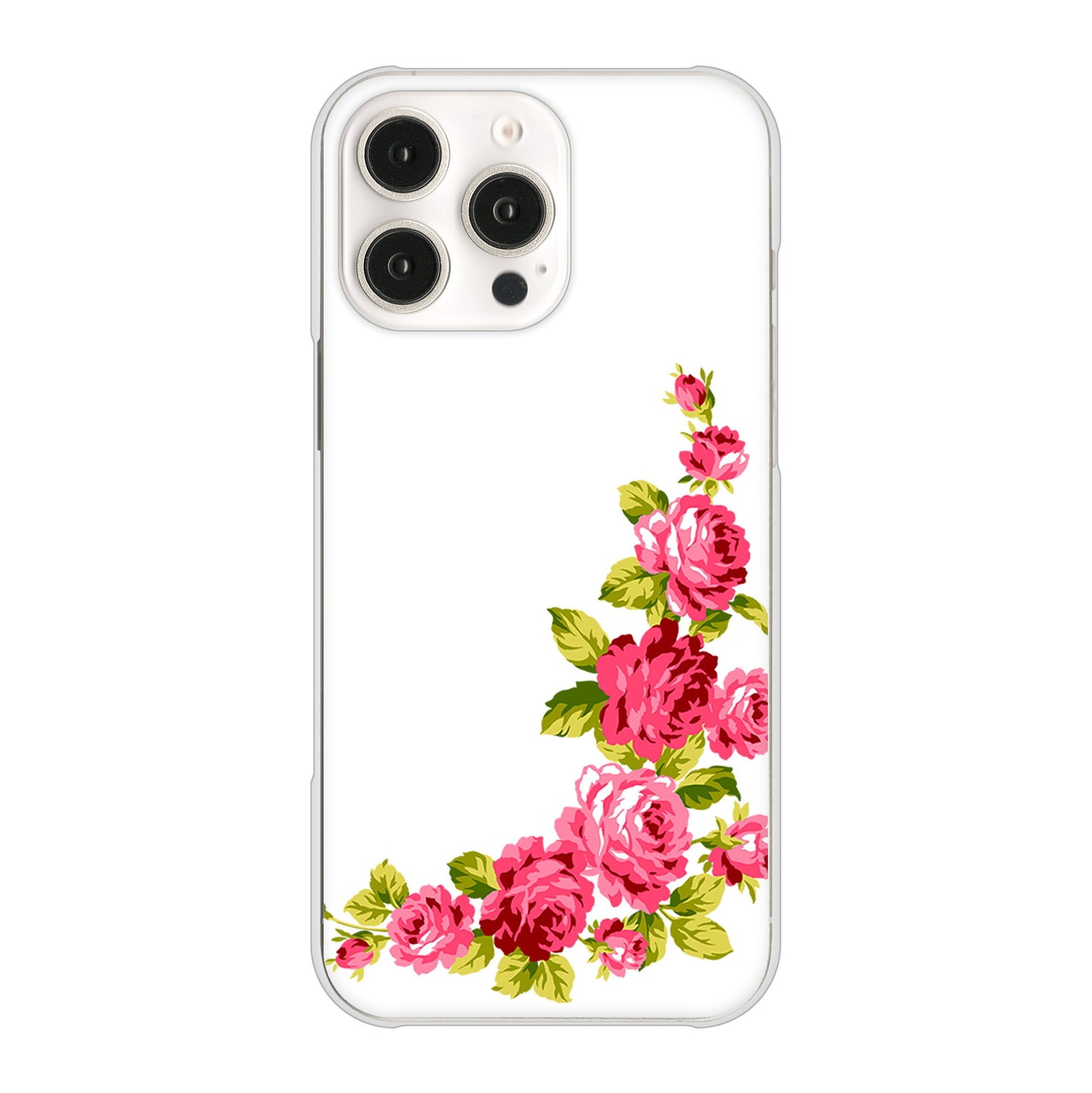 iPhone16 Pro Max 高画質仕上げ 背面印刷 ハードケースロマンチックなバラ
