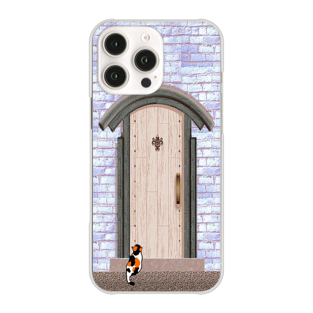 iPhone16 Pro Max 高画質仕上げ 背面印刷 ハードケース猫とドア