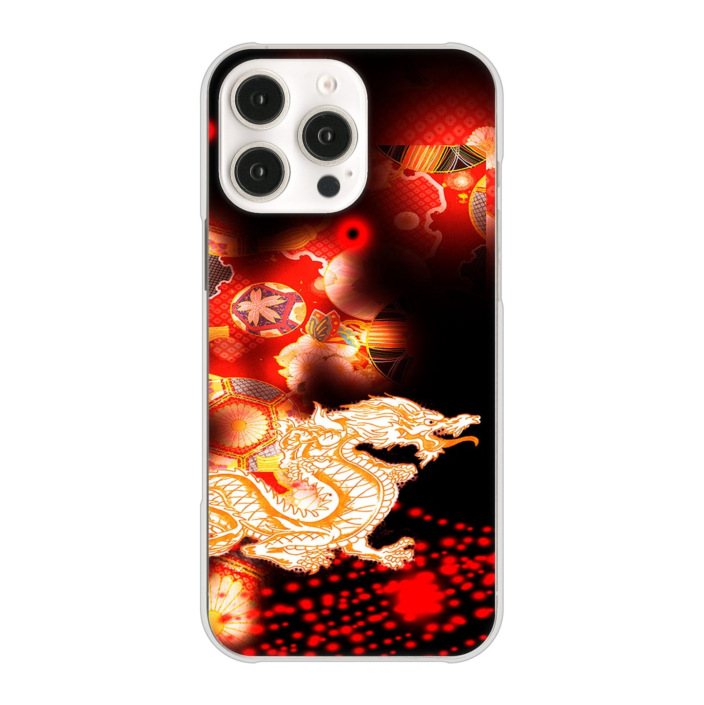 iPhone16 Pro Max 高画質仕上げ 背面印刷 ハードケース赤竜