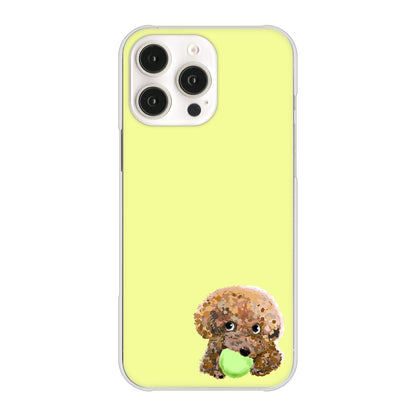 iPhone16 Pro Max 高画質仕上げ 背面印刷 ハードケーストイプードル＆ボール