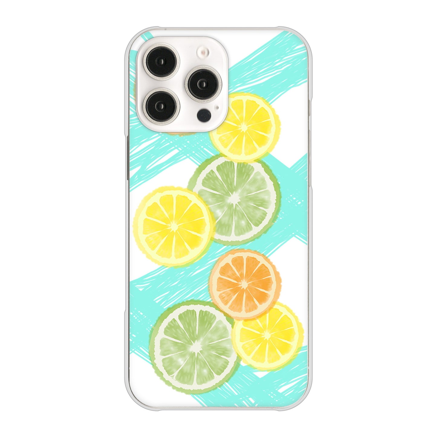 iPhone16 Pro Max 高画質仕上げ 背面印刷 ハードケース 【YJ183 オレンジライム】