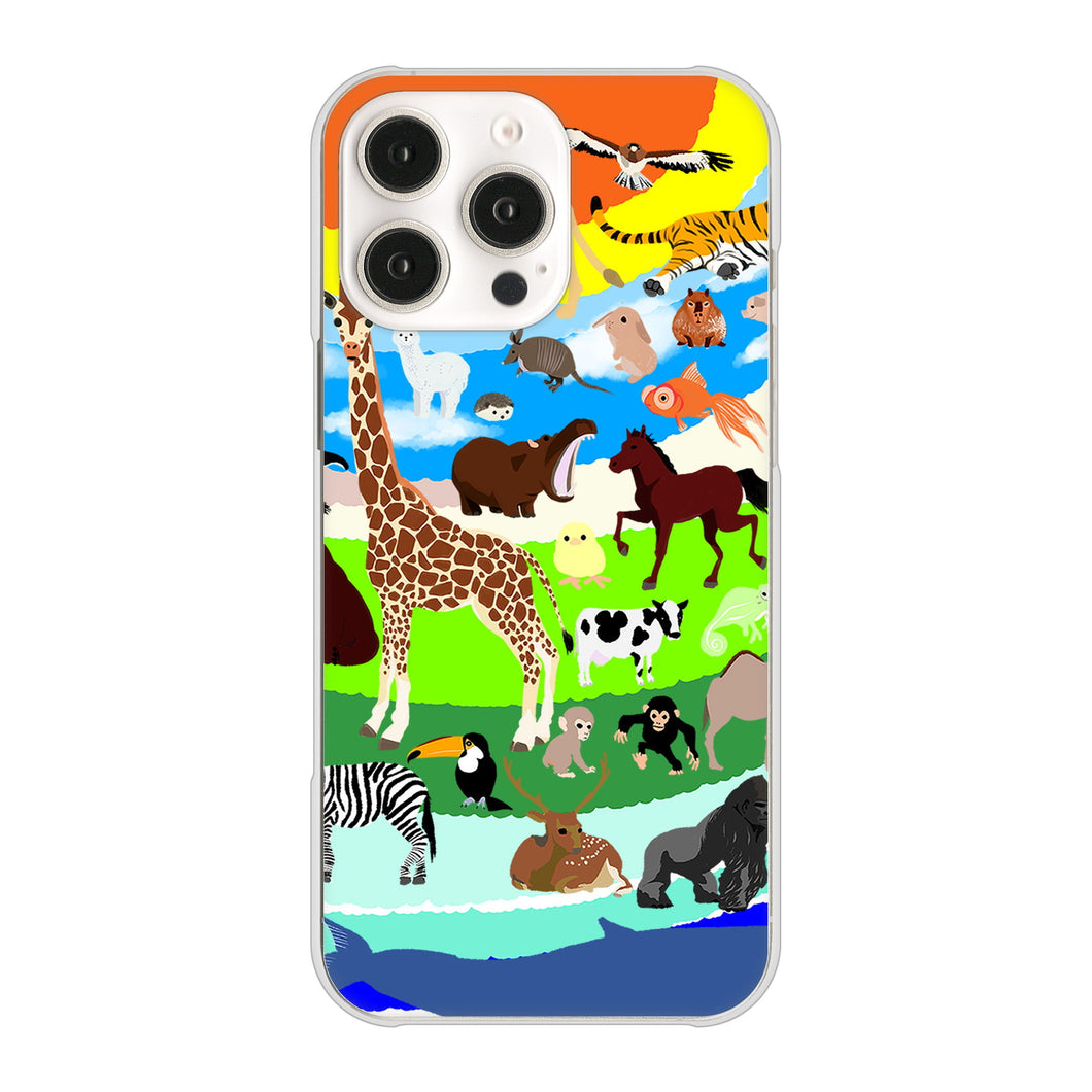 iPhone16 Pro Max 高画質仕上げ 背面印刷 ハードケース 【YJ201 アニマルプラネット】