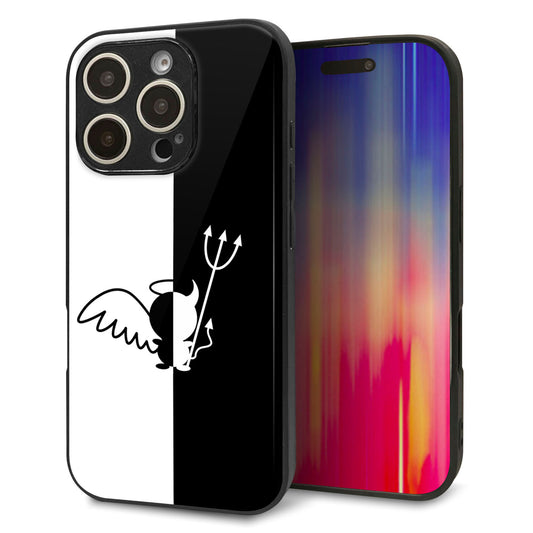 iPhone16 Pro 強化ガラス＆TPUスマホケース ガラプリ【027 ハーフデビット】