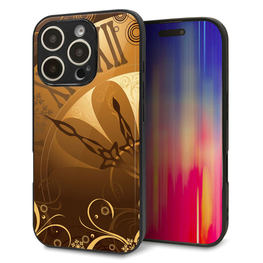 iPhone16 Pro 強化ガラス＆TPUスマホケース ガラプリ【185 時を刻む針】