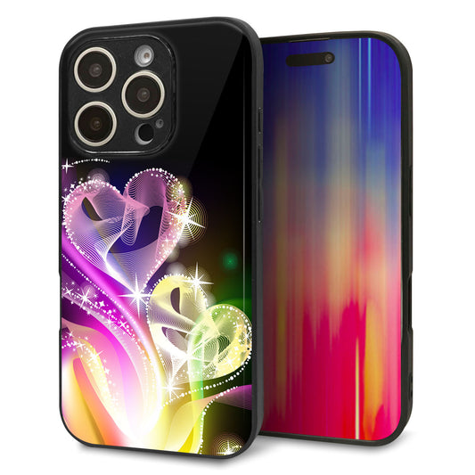 iPhone16 Pro 強化ガラス＆TPUスマホケース ガラプリ【386 光の軌跡】