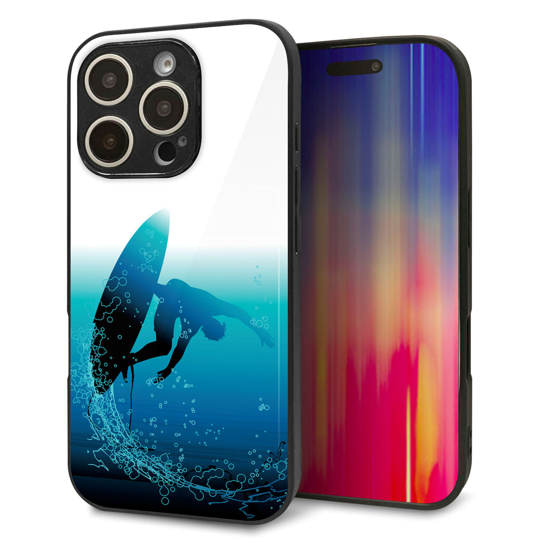 iPhone16 Pro 強化ガラス＆TPUスマホケース ガラプリ【416 カットバック】