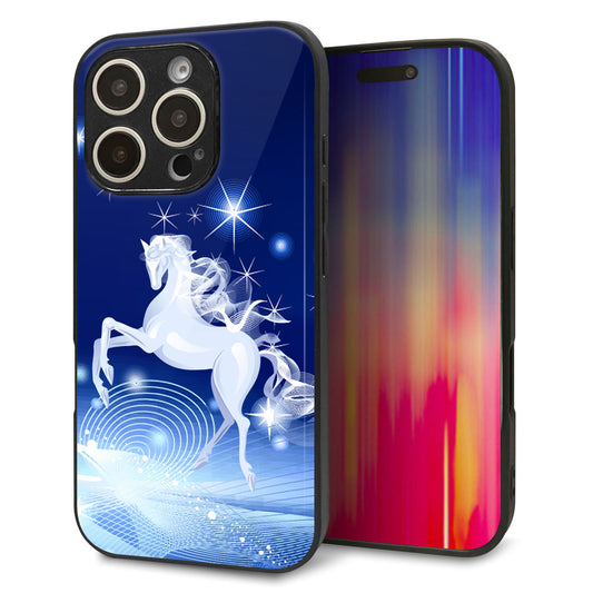 iPhone16 Pro 強化ガラス＆TPUスマホケース ガラプリ【436 ペガサス】