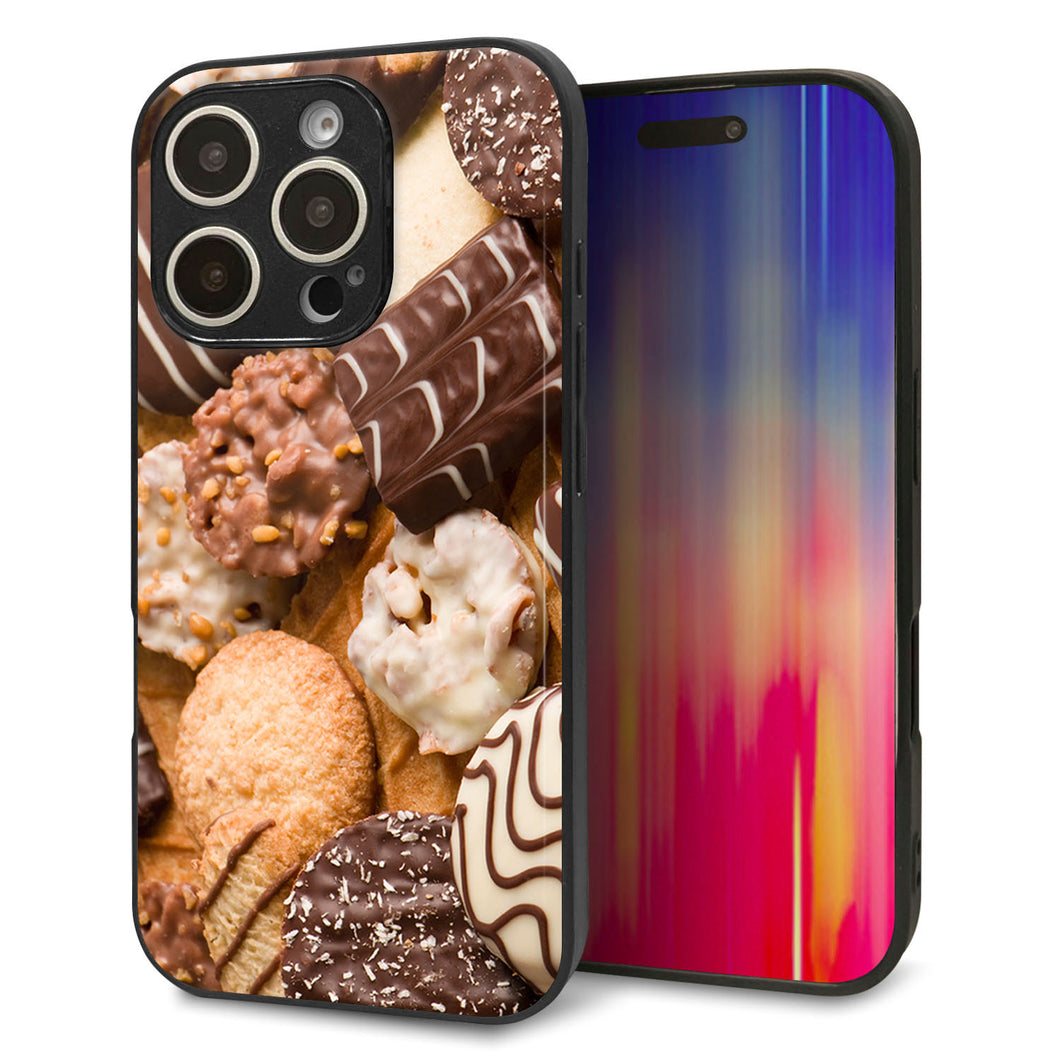 iPhone16 Pro 強化ガラス＆TPUスマホケース ガラプリ【442 クッキー mix】