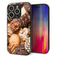 iPhone16 Pro 強化ガラス＆TPUスマホケース ガラプリ【442 クッキー mix】