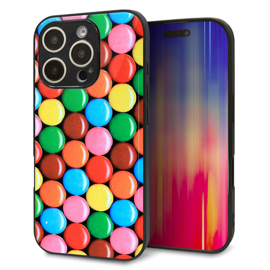 iPhone16 Pro 強化ガラス＆TPUスマホケース ガラプリ【448 マーブルチョコ】