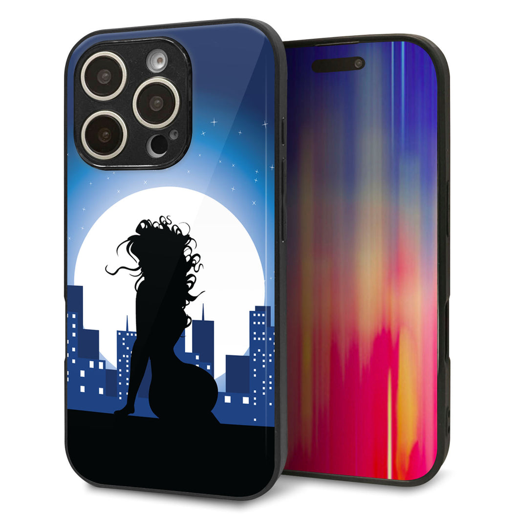 iPhone16 Pro 強化ガラス＆TPUスマホケース ガラプリ【482 夜の窓辺】