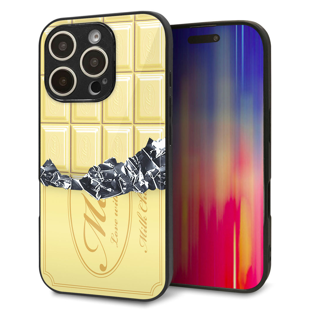 iPhone16 Pro 強化ガラス＆TPUスマホケース ガラプリ【553 板チョコ?ホワイト】