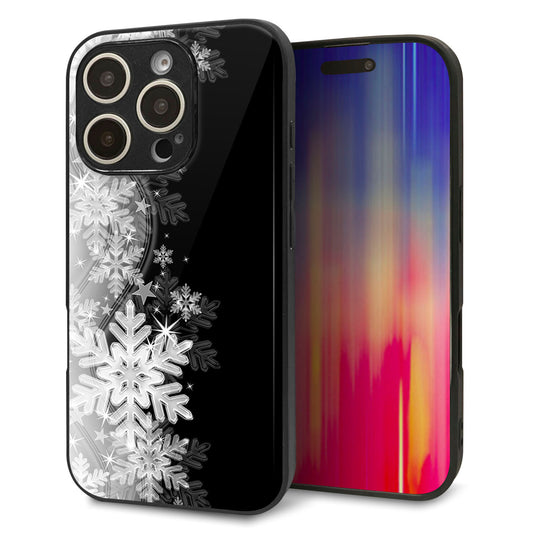 iPhone16 Pro 強化ガラス＆TPUスマホケース ガラプリ【603 白銀と闇】
