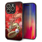 iPhone16 Pro 強化ガラス＆TPUスマホケース ガラプリ【1004 桜と龍】