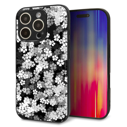 iPhone16 Pro 強化ガラス＆TPUスマホケース ガラプリ【1332 夜桜】