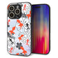 iPhone16 Pro 強化ガラス＆TPUスマホケース ガラプリ【HA216 金魚 花柄 グレー】