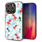 iPhone16 Pro 強化ガラス＆TPUスマホケース ガラプリ【HA221 金魚 点々 ブルー】