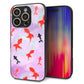 iPhone16 Pro 強化ガラス＆TPUスマホケース ガラプリ【HA225 金魚 水彩 パープル】
