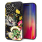 iPhone16 Pro 強化ガラス＆TPUスマホケース ガラプリ【HA239 風神雷神 牡丹】