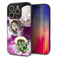 iPhone16 Pro 強化ガラス＆TPUスマホケース ガラプリ【HA240 風神雷神 紫の月と桜】