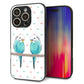 iPhone16 Pro 強化ガラス＆TPUスマホケース ガラプリ【HA272 インコブルー ハート】