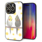 iPhone16 Pro 強化ガラス＆TPUスマホケース ガラプリ【HA274 オカメインコ 花】
