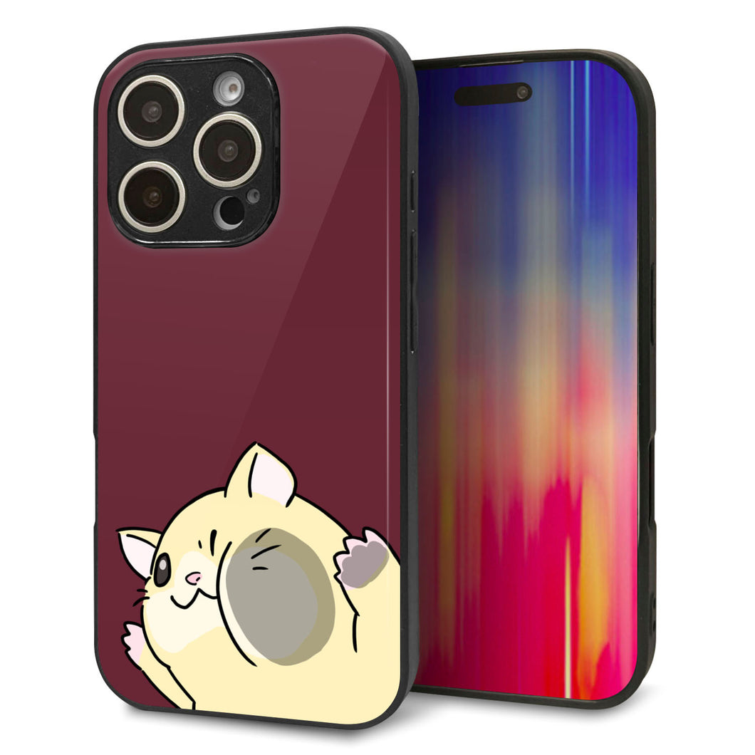 iPhone16 Pro 強化ガラス＆TPUスマホケース ガラプリ【HA296 むぎゅっとキンクマ】