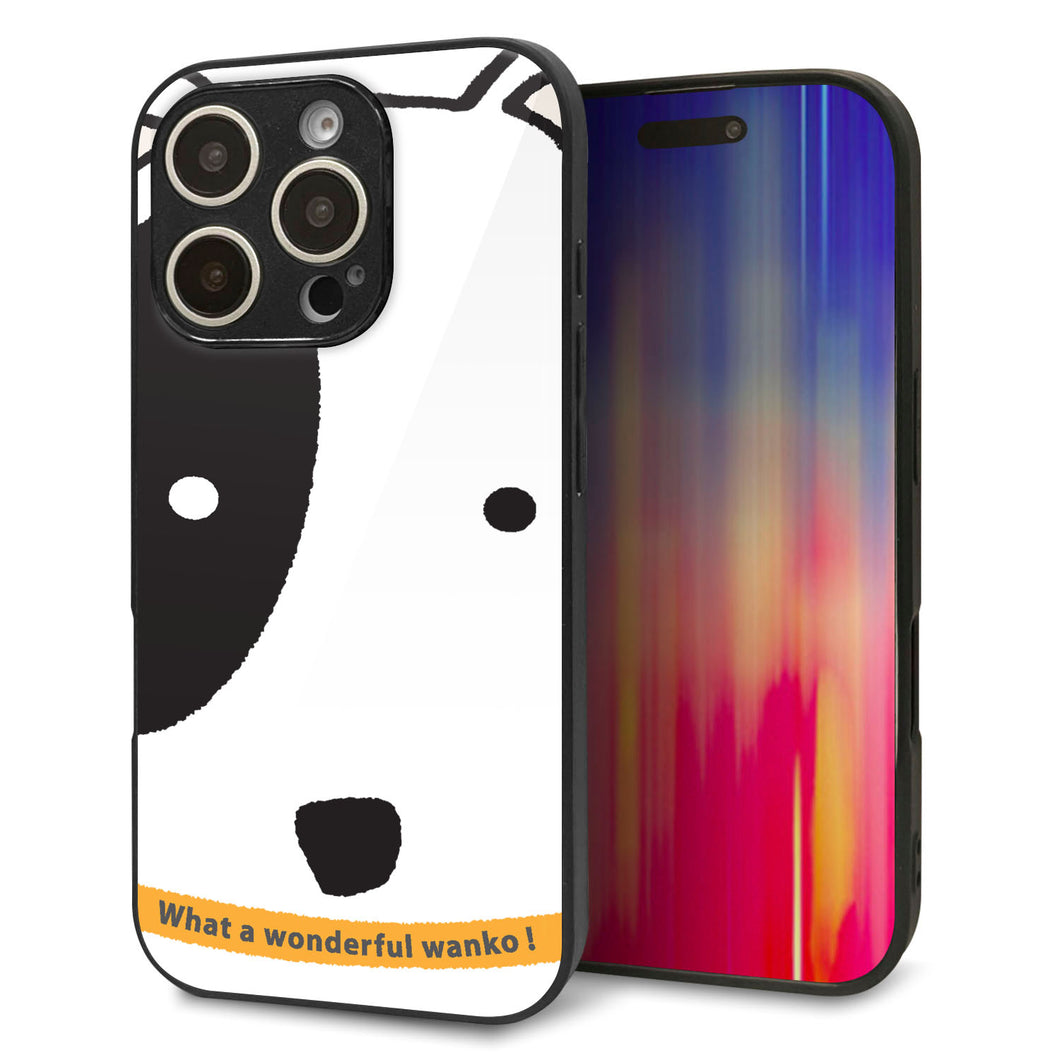 iPhone16 Pro 強化ガラス＆TPUスマホケース ガラプリ【IA800 わんこ】